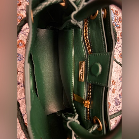 Fred and Tiffany woven leather top handle shoulder bag hunter green - Picture 12 of 15